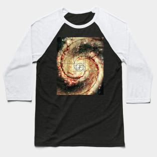 Golden Ratio - Galaxy - Fibonacci Spiral Baseball T-Shirt